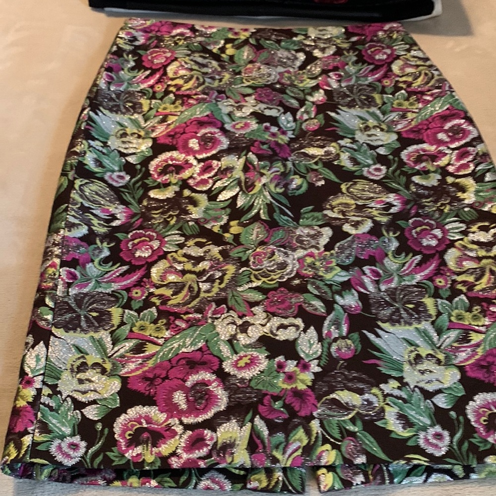 Multi colored skirt with metallic threads throughout